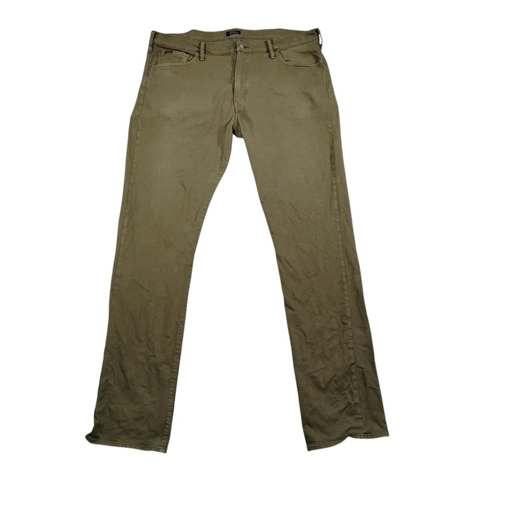 Polo Ralph Lauren‎ Hampton Jeans Mens 40x38 Army Olive Green Relaxed Straight